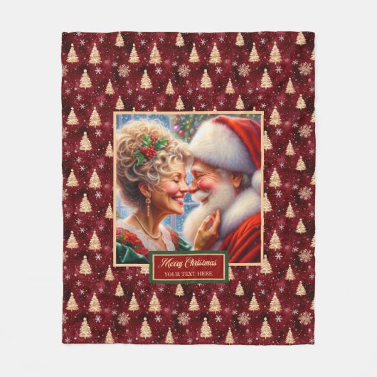 Kerstdeken Gift Gezellige  Kerstman Fleece Deken (Voorkant)