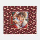 Kerstdeken Gift Gezellige  Kerstman Fleece Deken (Voorkant (Horizontaal))