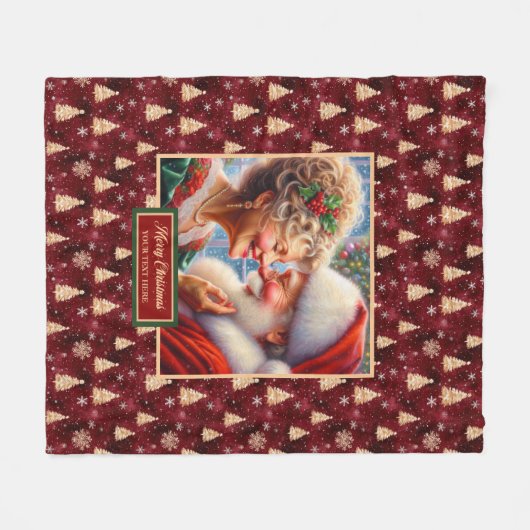 Kerstdeken Gift Gezellige  Kerstman Fleece Deken (Voorkant (Horizontaal))