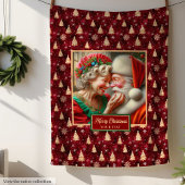 Kerstdeken Gooi  Mr & Mrs Claus Gif Fleece Deken