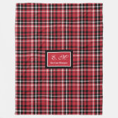 Kerstdeken in rood-zwarte tartan stijl fleece deken (Voorkant)