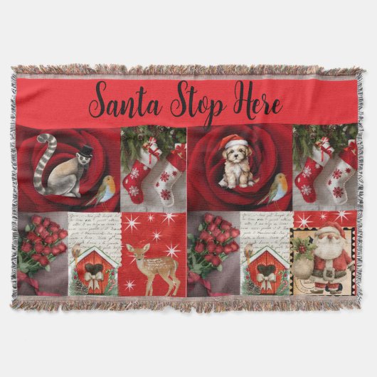 Kerstdeken - Kerstman Stop Hier Deken (Voorkant)