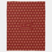 Kerstdeken Luxe Rood Goud Aangepaste Aandenken Fleece Deken (Voorkant)
