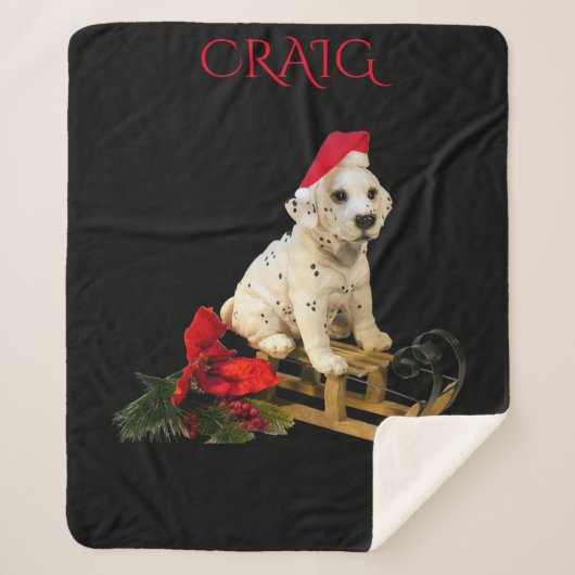 kerstdeken met een aangepaste naam. sherpa deken (Voorkant)