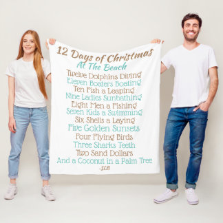 kerstdeken met gedicht 12 dagen kerstmis fleece deken