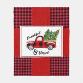 kerstdeken met  rode vrachtwagen fleece deken (Voorkant)