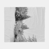 Kerstdeken met sneeuw bedekte bomen deken (Voorkant (Horizontaal))