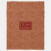 Kerstdeken op maat Rood Goud Kerststijl Fleece Deken (Voorkant)