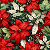Kerstdeken Rood Poinsettia Festive Accent Fleece Deken