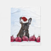 kerstdeken van de Franse Bulldog-vlies Fleece Deken (Voorkant)