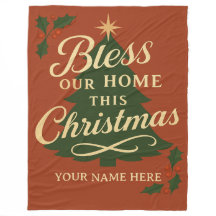 Kerstdeken 'Zegen Ons Thuis' met Naam