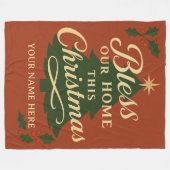 Kerstdeken 'Zegen Ons Thuis' met Naam Fleece Deken (Voorkant (Horizontaal))