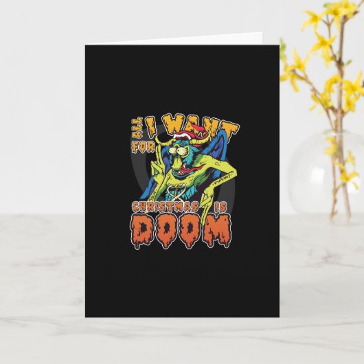 Kerstdemon Kaart (Gele Bloem)