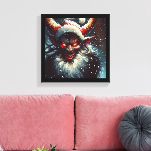 Kerstdemon Krampus 1 Canvas Afdruk (Insitu (Woonkamer))