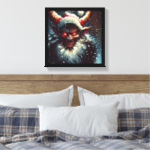 Kerstdemon Krampus 1 Canvas Afdruk (Insitu (Slaapkamer))