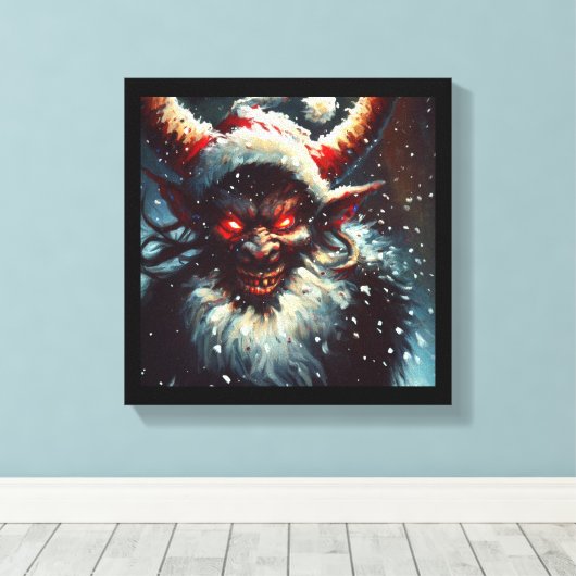 Kerstdemon Krampus 1 Canvas Afdruk (Insitu (Houten vloer))