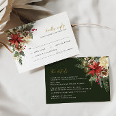 Kerstden Bloemen Winter Bruiloft RSVP-kaart RSVP Kaartje