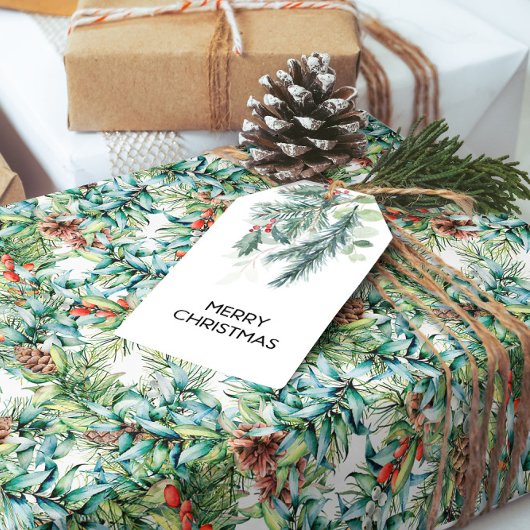 Kerstden en Bessen Cadeaupapier