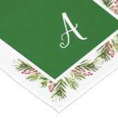Kerstden en bessen Waterverf Monogram Korte Tafelloper (Hoek)