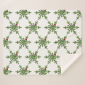 Kerstden Sneeuwvlok Sherpa Deken (Voorkant (horizontaal))