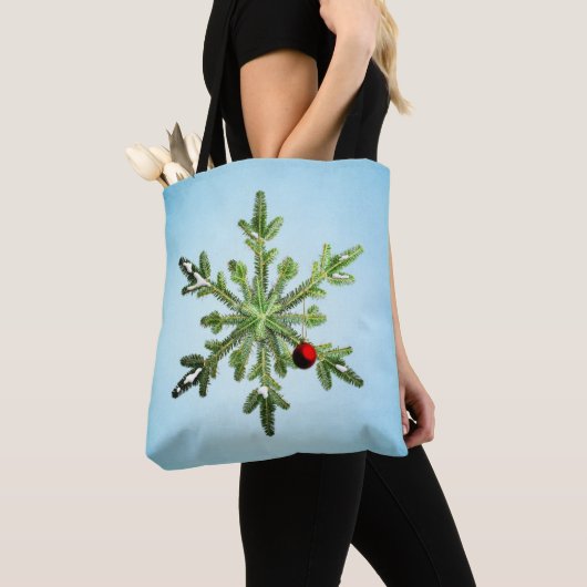Kerstden Sneeuwvlok Tote Bag (Dichtbij)