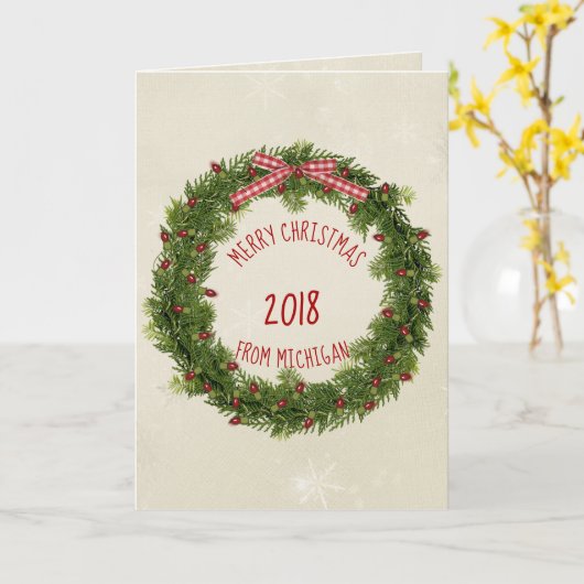 Kerstdengroef met rood licht kaart (Gele Bloem)