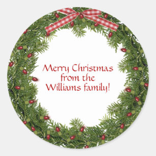 Kerstdengroef met rood licht ronde sticker