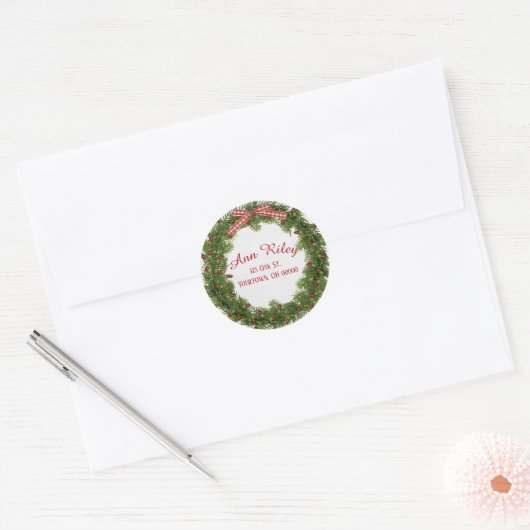 Kerstdengrot met licht ronde sticker (Envelop)