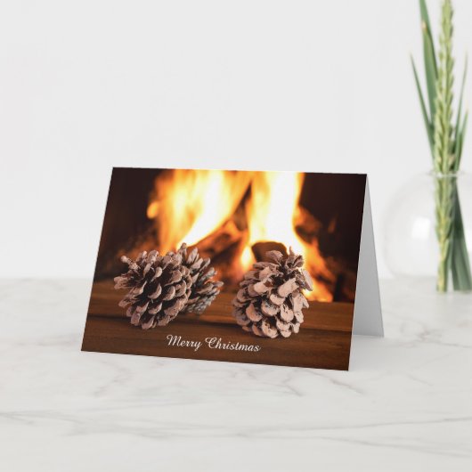 kerstdenkegels met haard kaart (Voorkant)