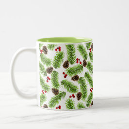 Kerstdennaartakken, Kegelvruchten & Bessen Tweekleurige Koffiemok