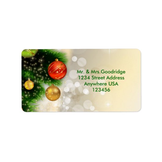 Kerstdennen en blaasjes etiket (Voorkant)