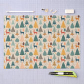 Kerstdennen en hertenpatroon tissuepapier (Craft)