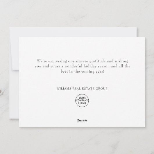 Kerstdennen Gouden Ballen Zakelijke Groet Feestdagenkaart (Achterkant)