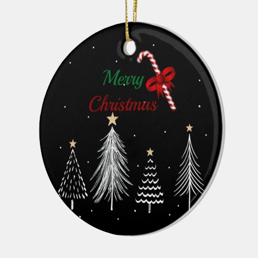 Kerstdennen Keramisch Ornament (Links)