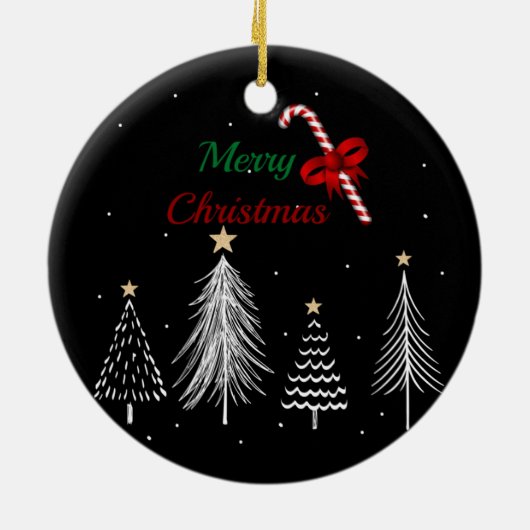 Kerstdennen Keramisch Ornament (Achterkant)