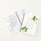 Kerstdennen met gouden bladeren Receptenboek Notitieboek (Binnen)
