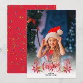 Kerstdennen Minimaal Aangepaste Foto Kaart (Voorkant / Achterkant)