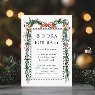 Kerstdennen rode strikken slinger Boeken voor Baby Informatiekaartje