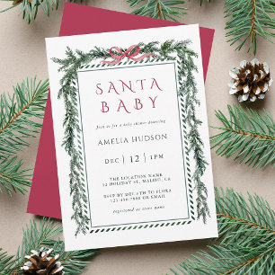 Kerstdennen slinger Kerstbaby Shower Kaart