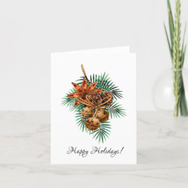Kerstdennenappelkrans  Aquarel Kunst  Feestdagen Kaart
