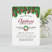 Kerstdennenappels, bessen, Ornamenten en plaid Kaart (Staand voorkant)