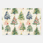 Kerstdennenbomen Kleurrijke inpakpapier Blad (Voorkant 3)