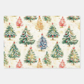 Kerstdennenbomen Kleurrijke inpakpapier Blad Vel (Voorkant 2)
