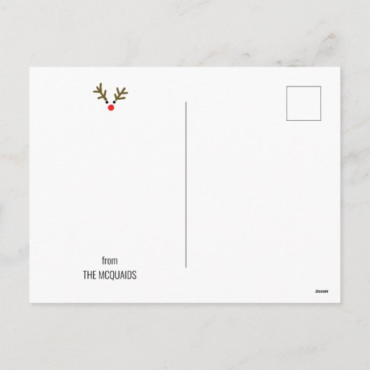 Kerstdennenbomen met Rudolph genoemd Waterverf Feestdagenkaart (Achterkant)