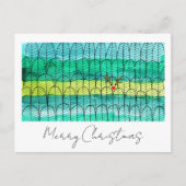 Kerstdennenbomen met Rudolph genoemd Waterverf Feestdagenkaart (Voorkant)