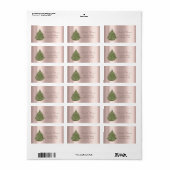 Kerstdennenboom, roze goud etiket (Full Sheet)