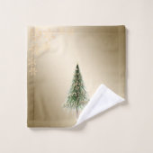 Kerstdennenboom, sneeuwvlokken bad handdoek (Wasdoekje)