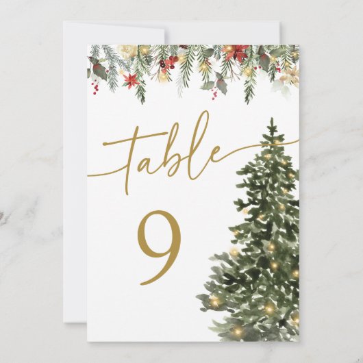 Kerstdennenboom verlichting Trouwtafel nummers (Achterkant)