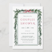 Kerstdennenkrans Koppels Shower Kaart (Voorkant)