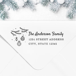 Kerstdennenornamenten Aangepaste Familienaam Zelfinktende Stempel
